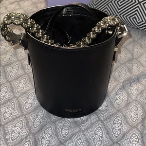 Henri Bendel New York black bucket crossbody bag
